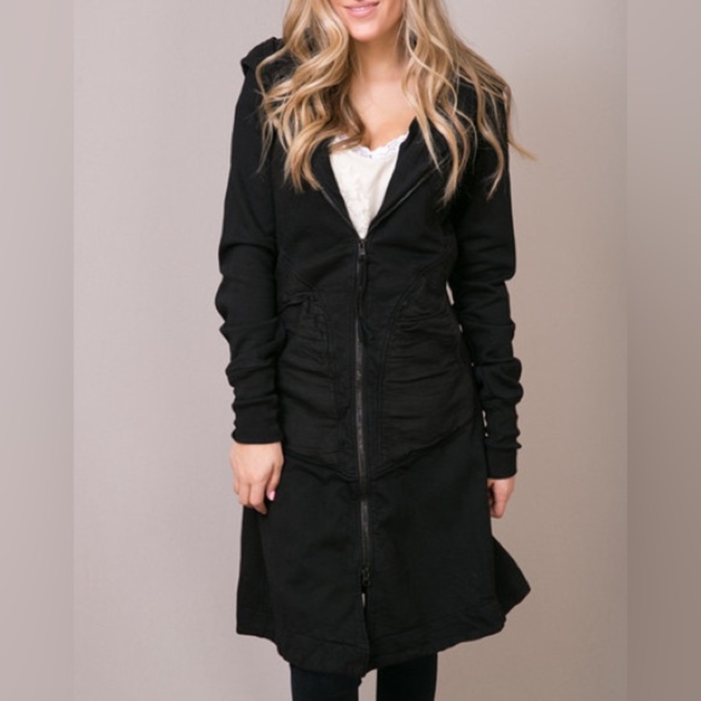 Praire underground The Long Lefay Hoodie long full zip dress sweatshirt